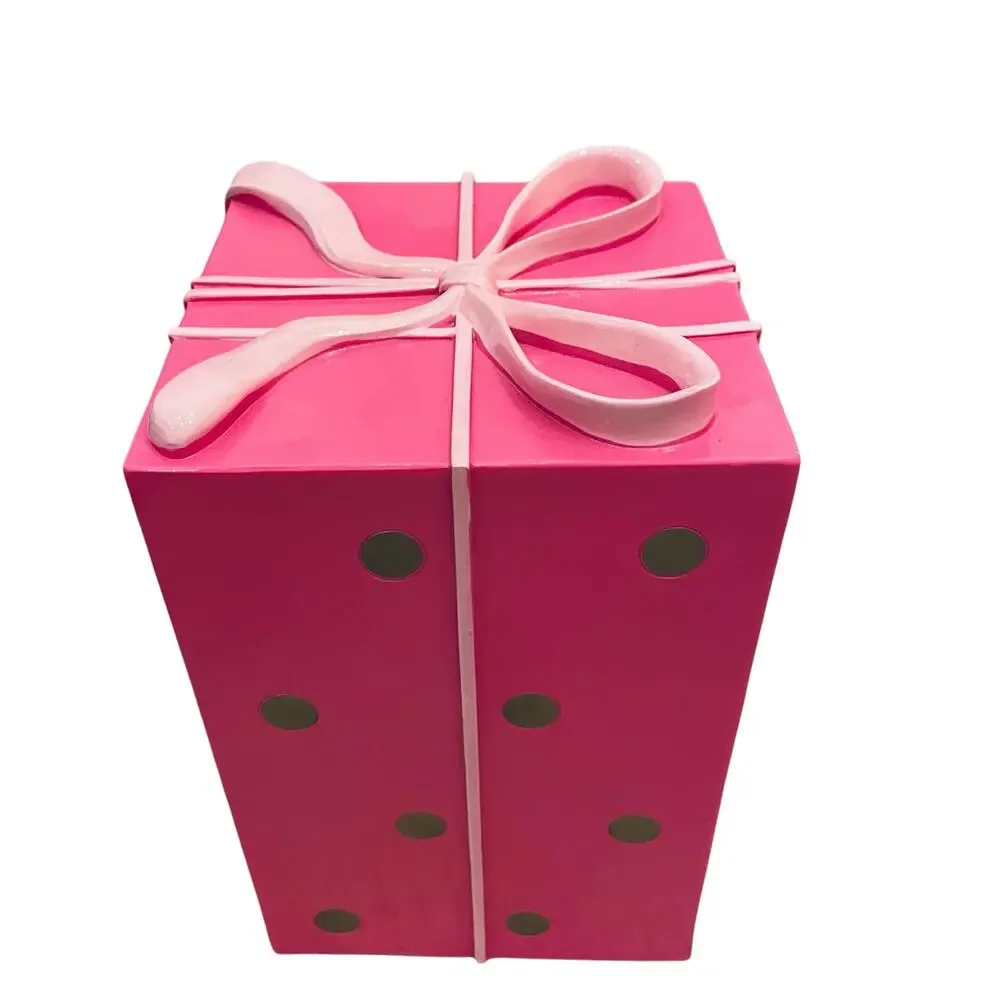 34th & Pine Pink Gold Polka Dot Christmas Present Bow Outdoor Holiday Decor New
